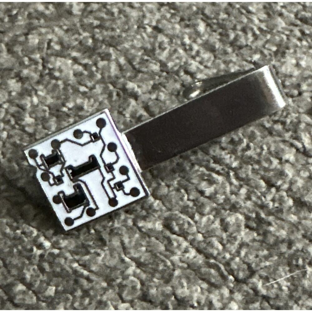 IBM Solid Logic 360 Tie Clip Gamer Geek Computer Chip Circuit Board Vtg Tie Clip